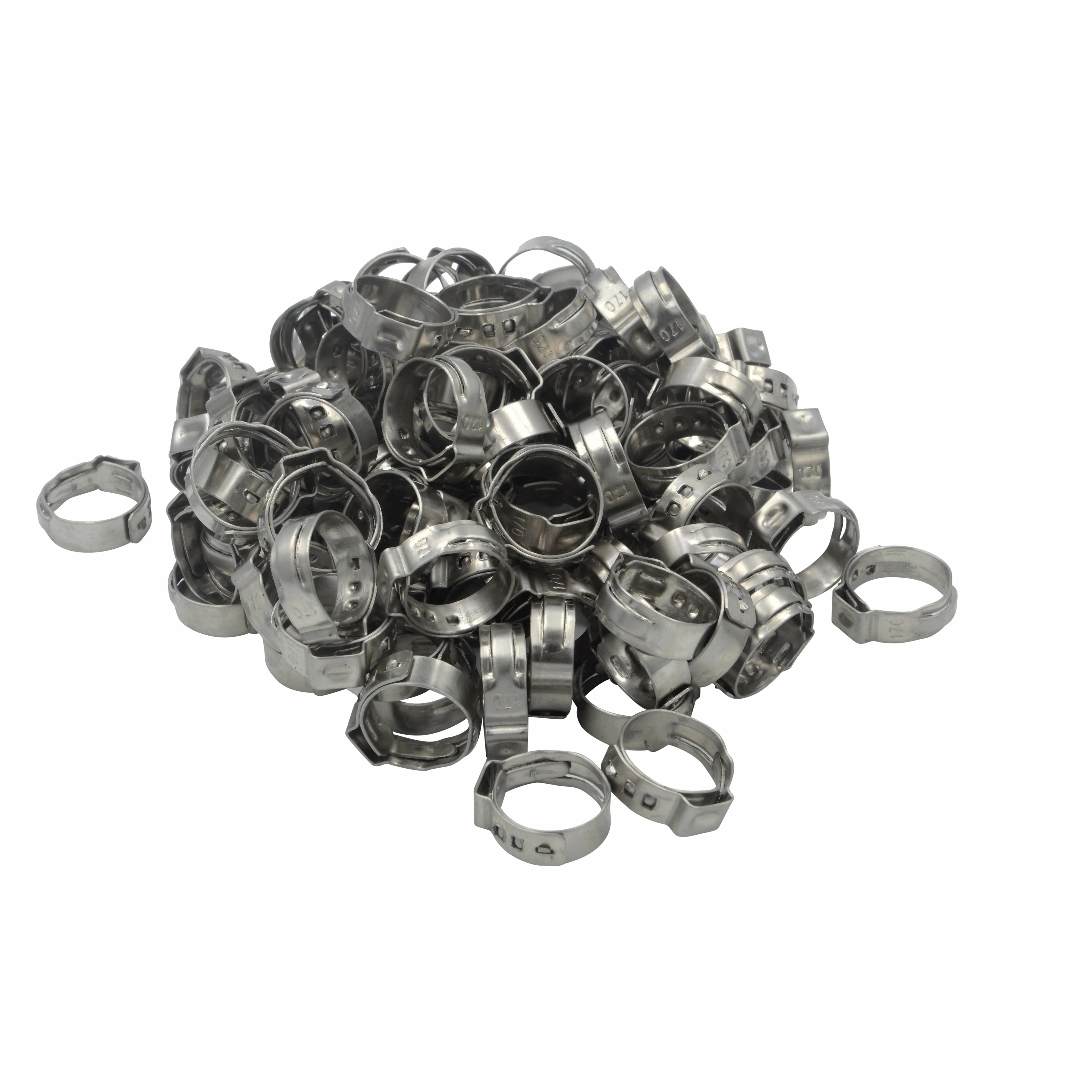 100 Piece 304 Stainless Steel 14.5-17mm Ear Hose Clamp