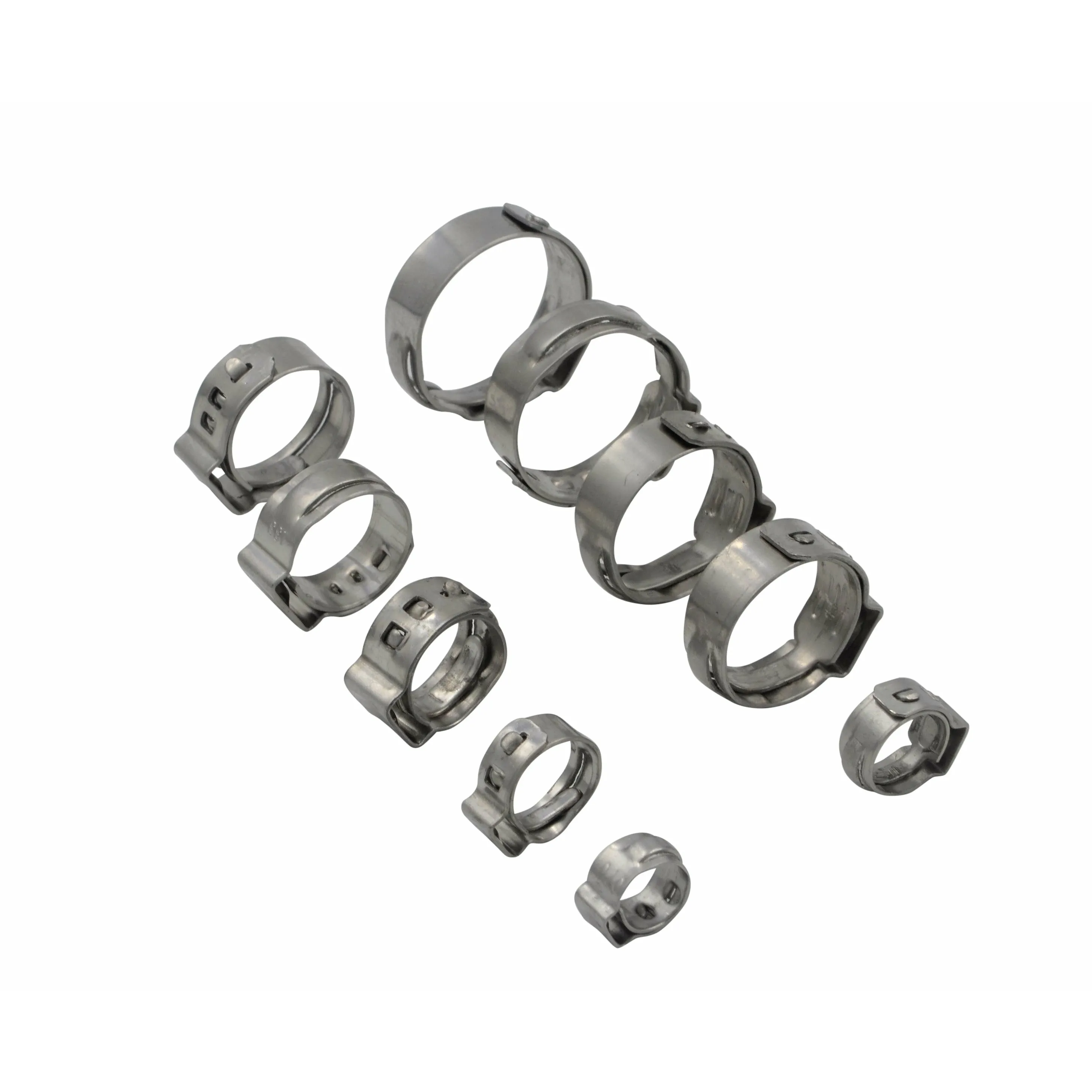 100 Piece 304 Stainless Steel 14.5-17mm Ear Hose Clamp