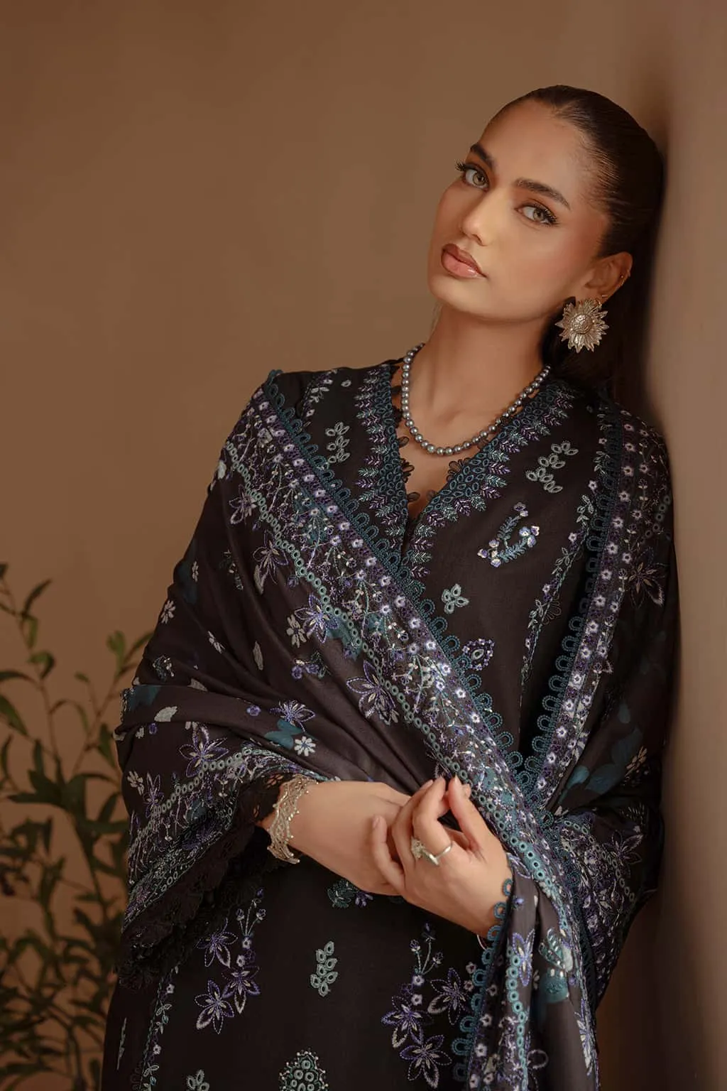 Afrozeh - Cinder Stitched 3PC Khaddar Pakistani Dress