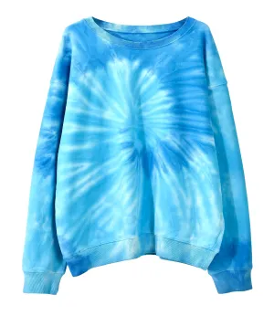 Amazhiyu Men's Tie Dye Crewneck Pullover Hoodie