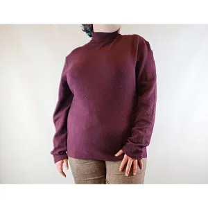 Asos pre-owned dark red/wine coloured roll neck long sleeve top size L (best fits size 14)