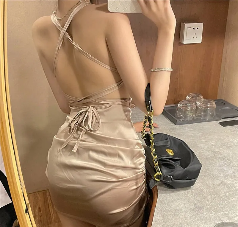Backless Suspender Dress UB98766