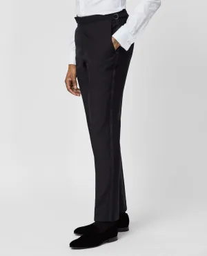 Barberis Canonico Barrathea Merino Wool & Mohair Black Ceremonial Trousers