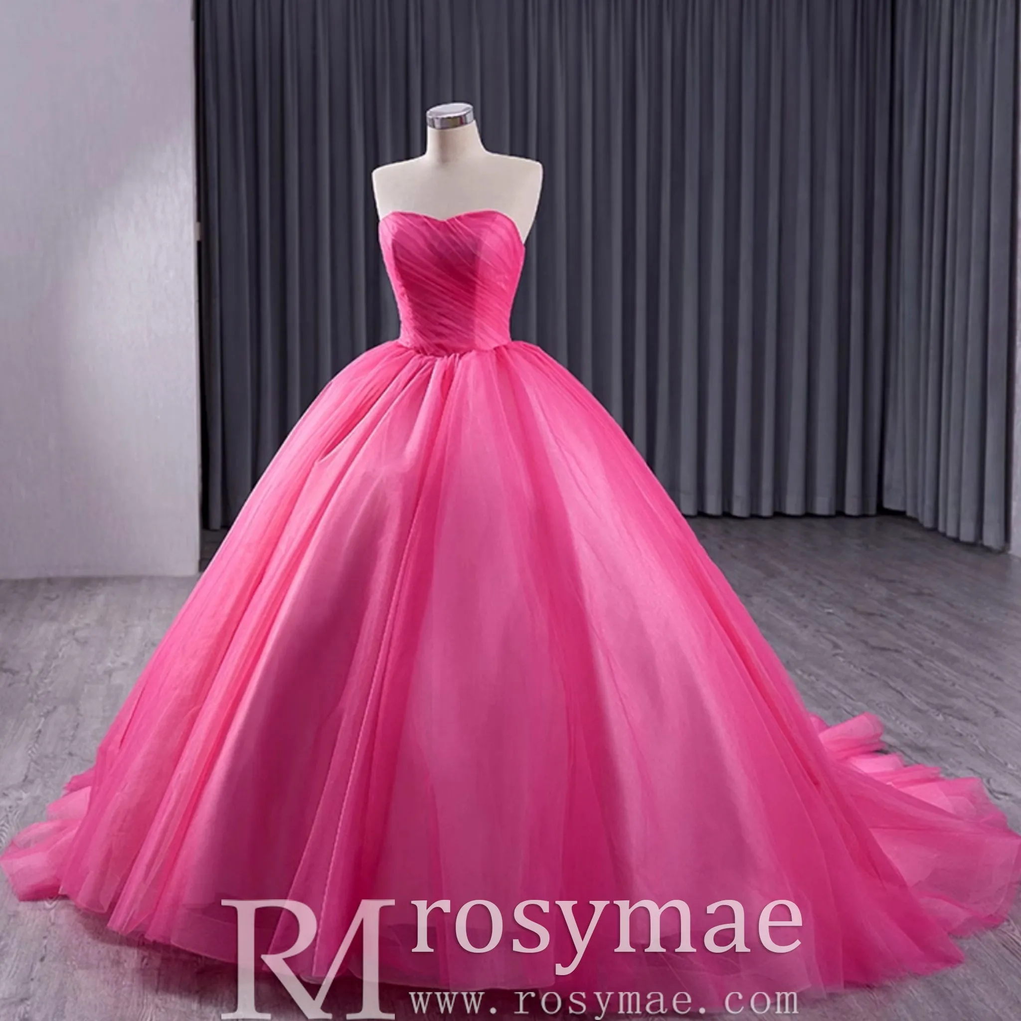 Basque Waist Ruffled Wedding Gown Detachable Overskirt Quinceanera Dress
