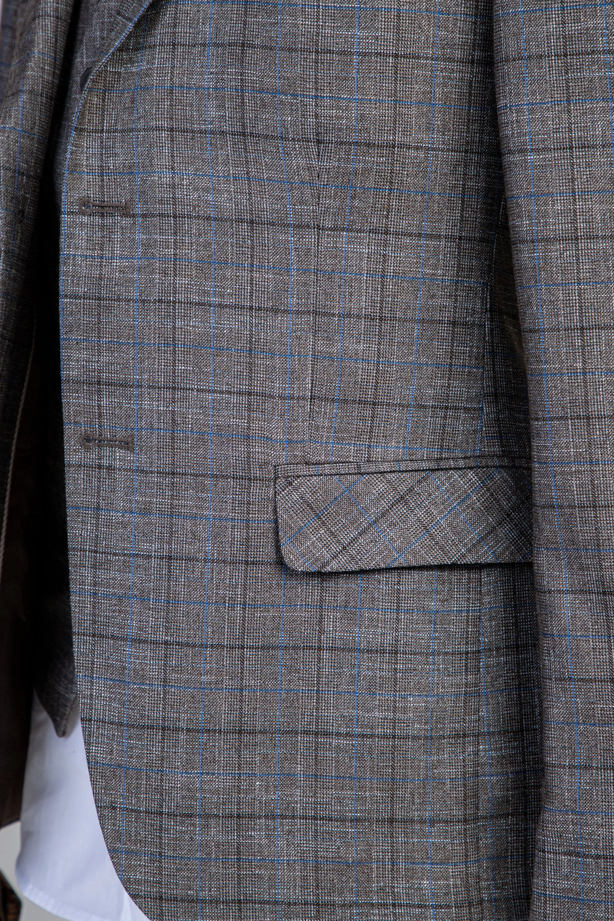 Beige Three Piece Suit