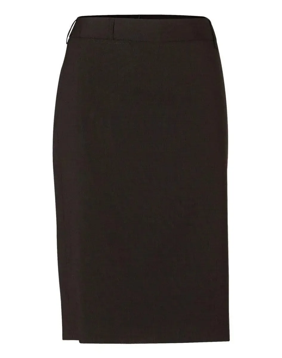 BENCHMARK Women's Wool Blend Stretch Mid Length Lined Pencil Skirt M9470