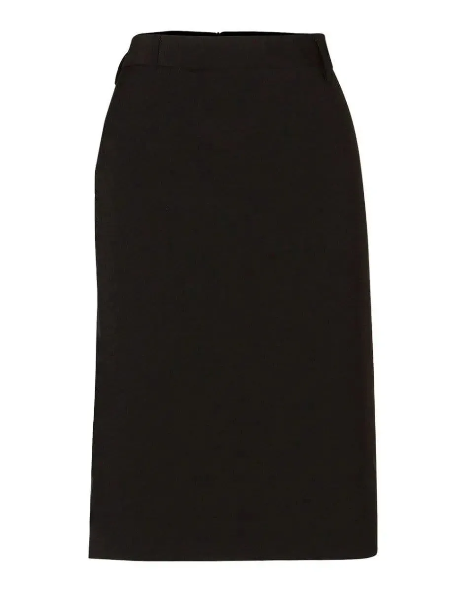 BENCHMARK Women's Wool Blend Stretch Mid Length Lined Pencil Skirt M9470