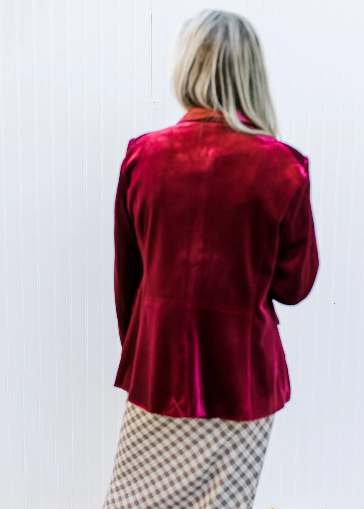 Berry Velvet Blazer