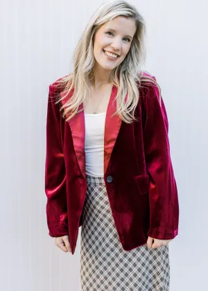 Berry Velvet Blazer