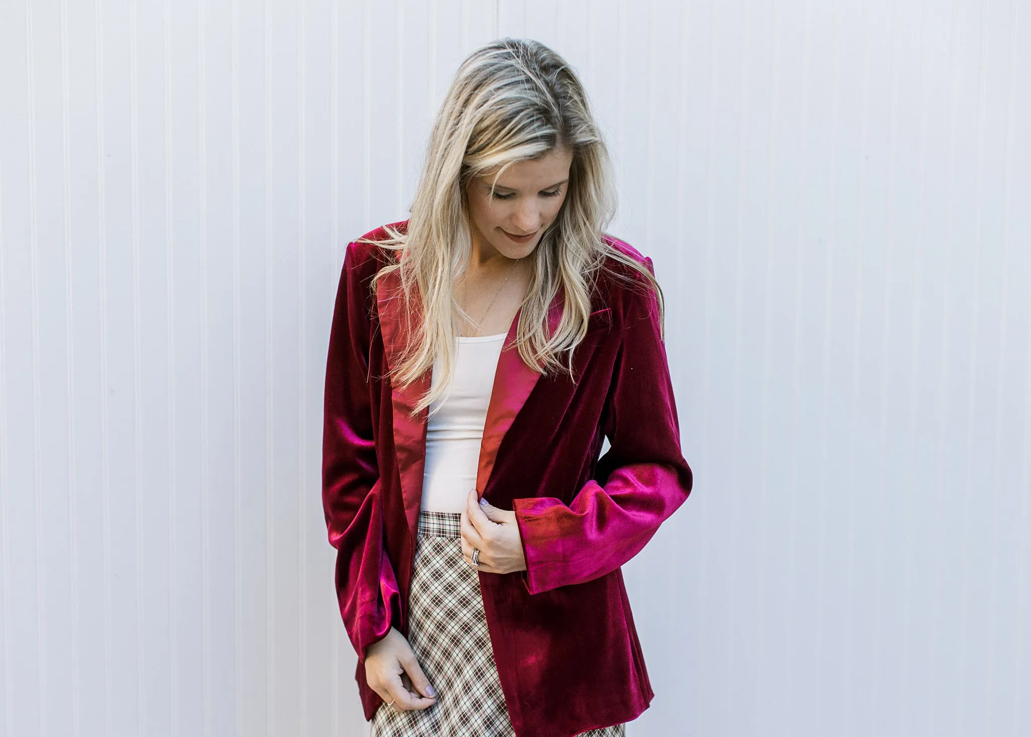 Berry Velvet Blazer