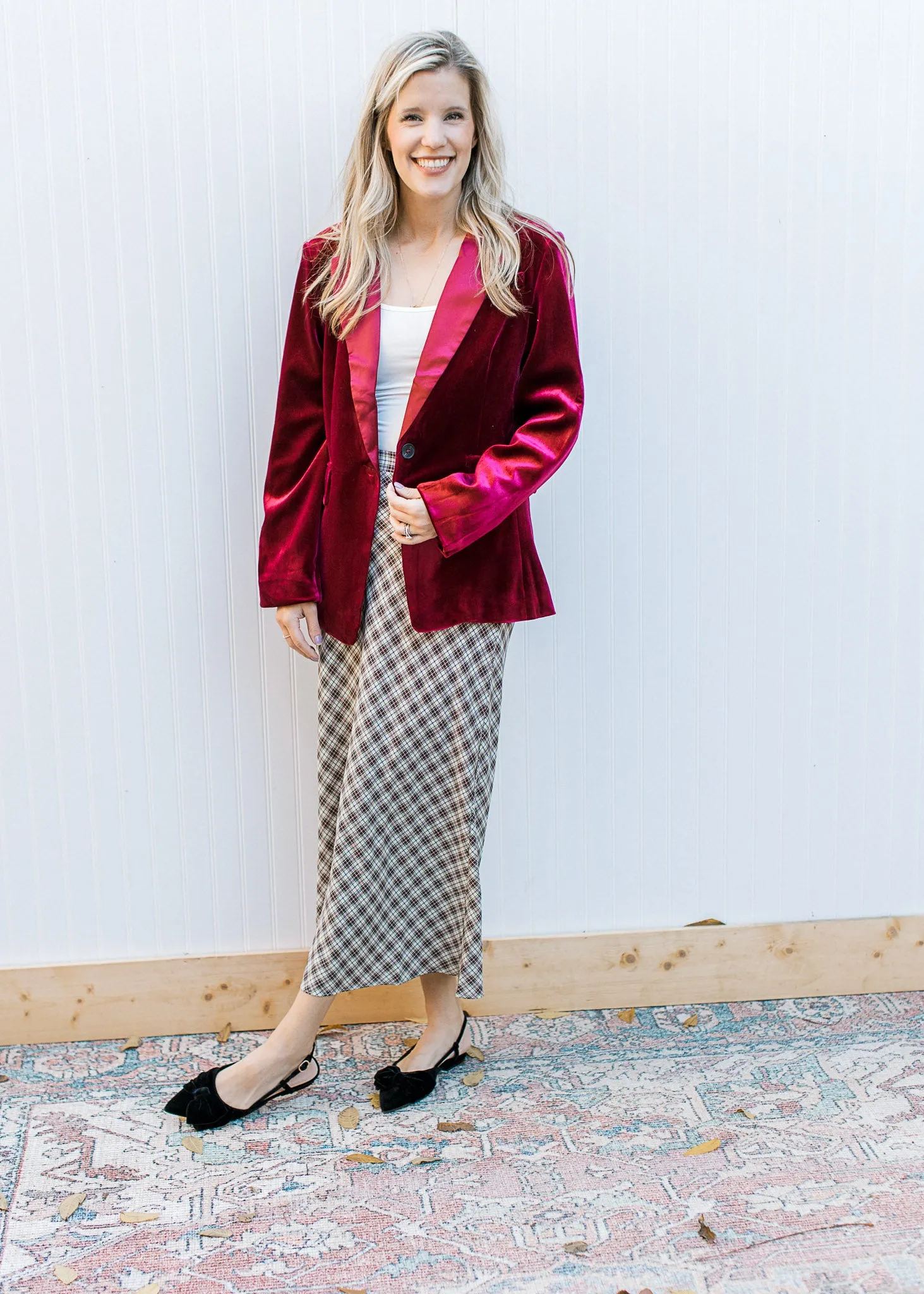Berry Velvet Blazer