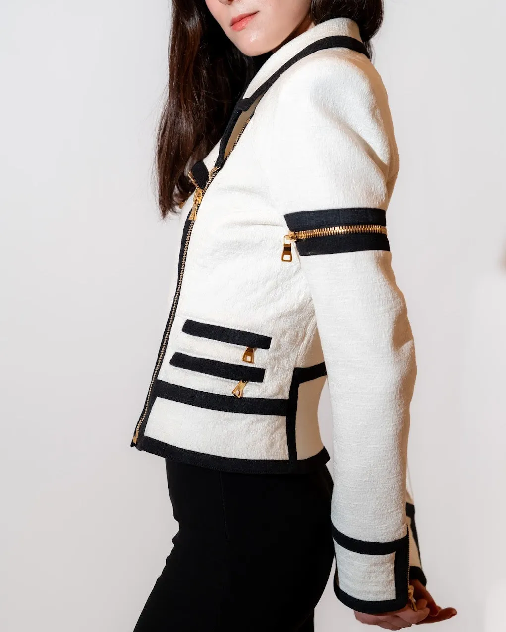Black & White Biker Jacket