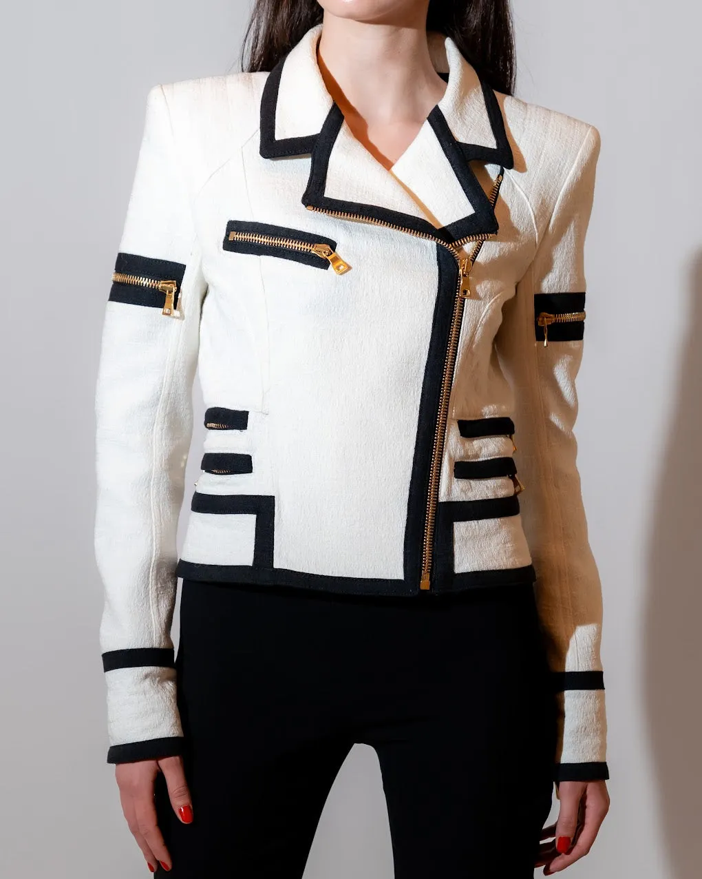 Black & White Biker Jacket