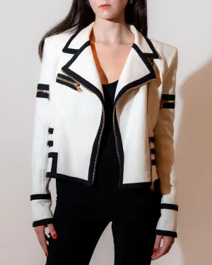 Black & White Biker Jacket