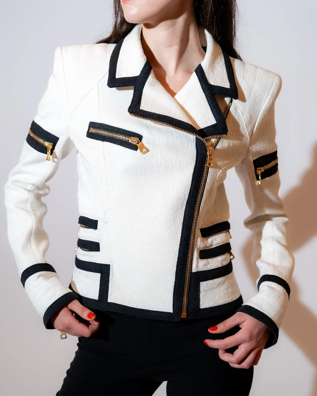 Black & White Biker Jacket