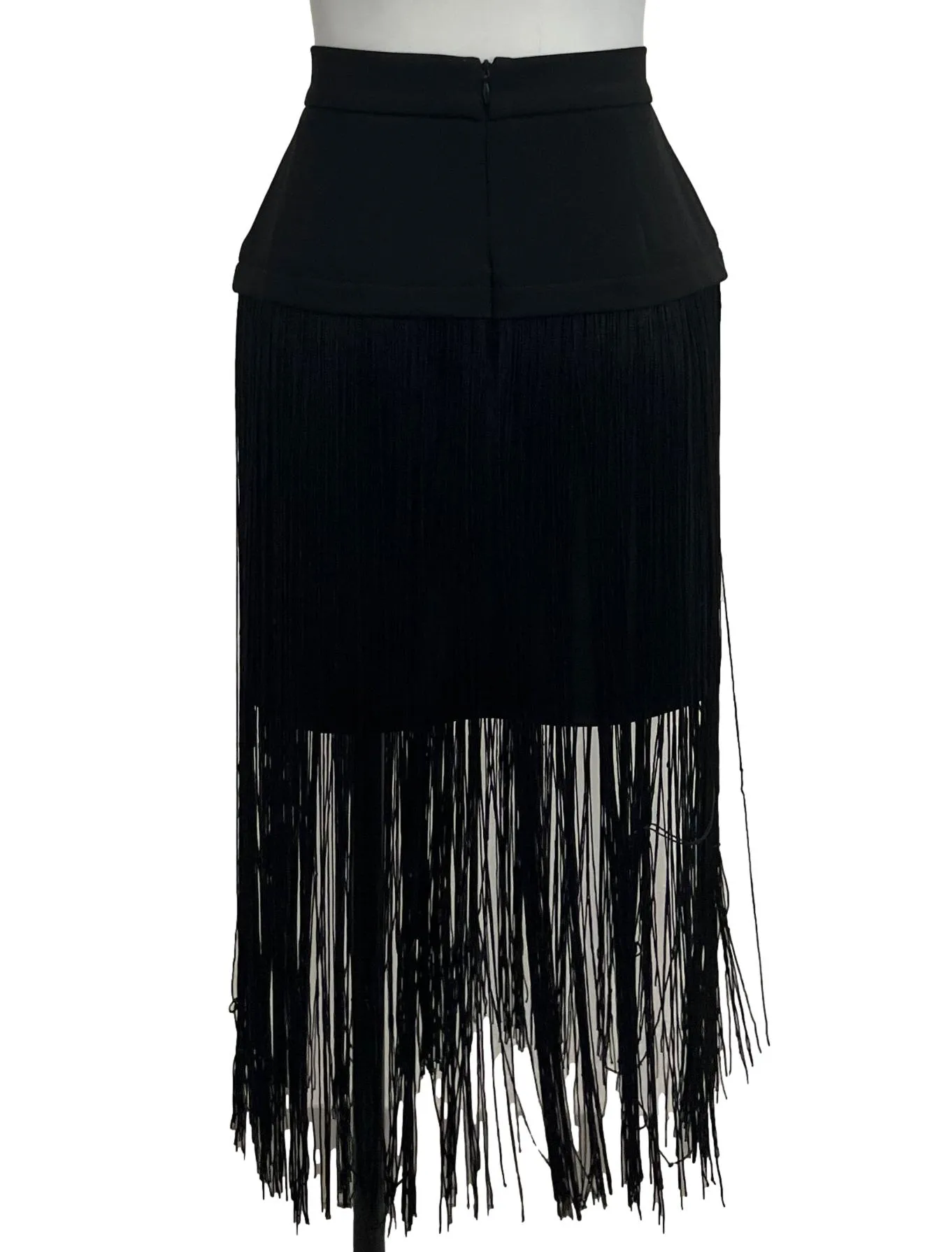 Black Fringed Skirt