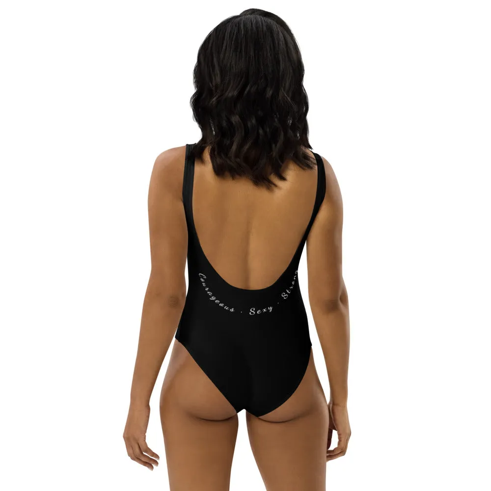 Black Girls Pole One-Piece Swimsuit