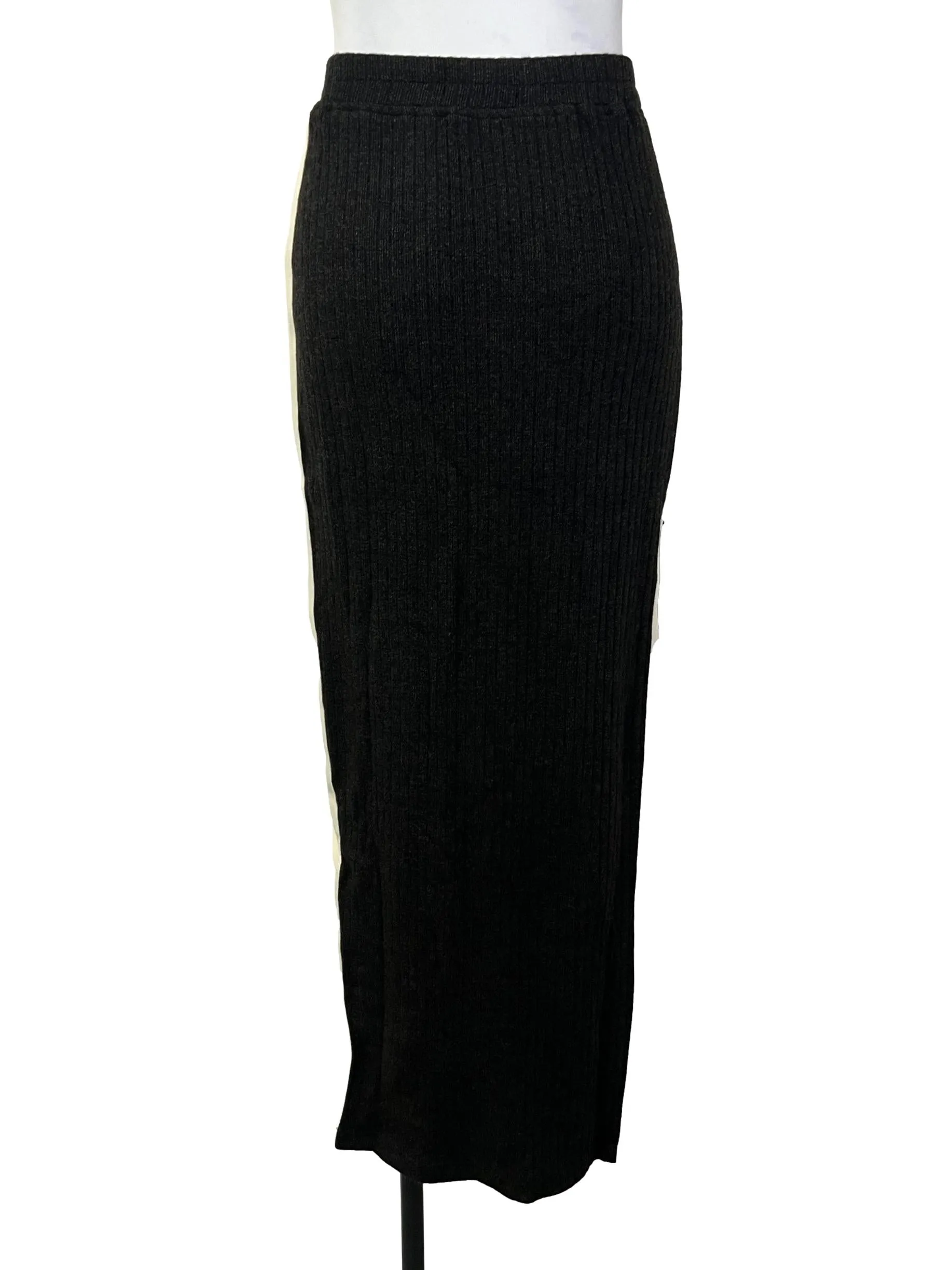 Black White Stripe Detail Skirt
