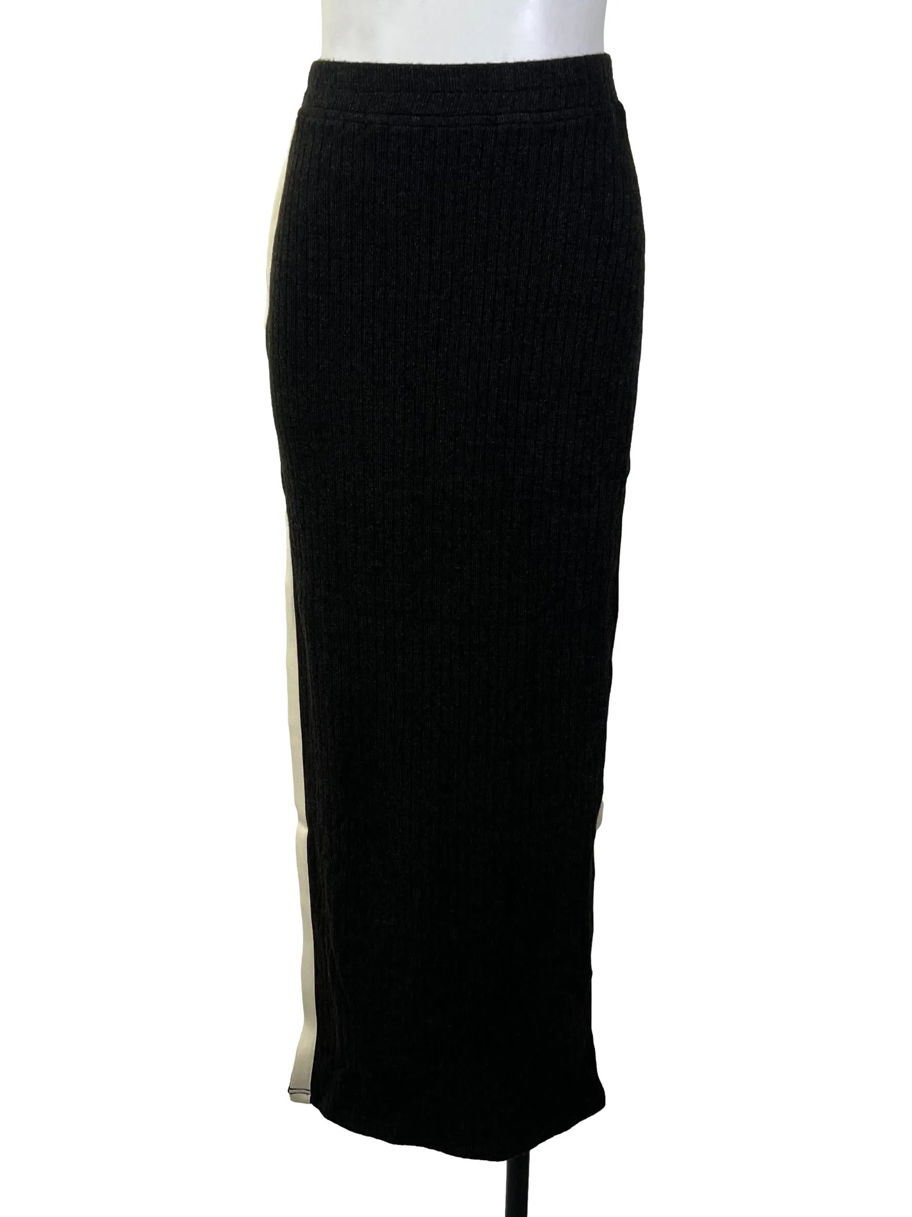 Black White Stripe Detail Skirt