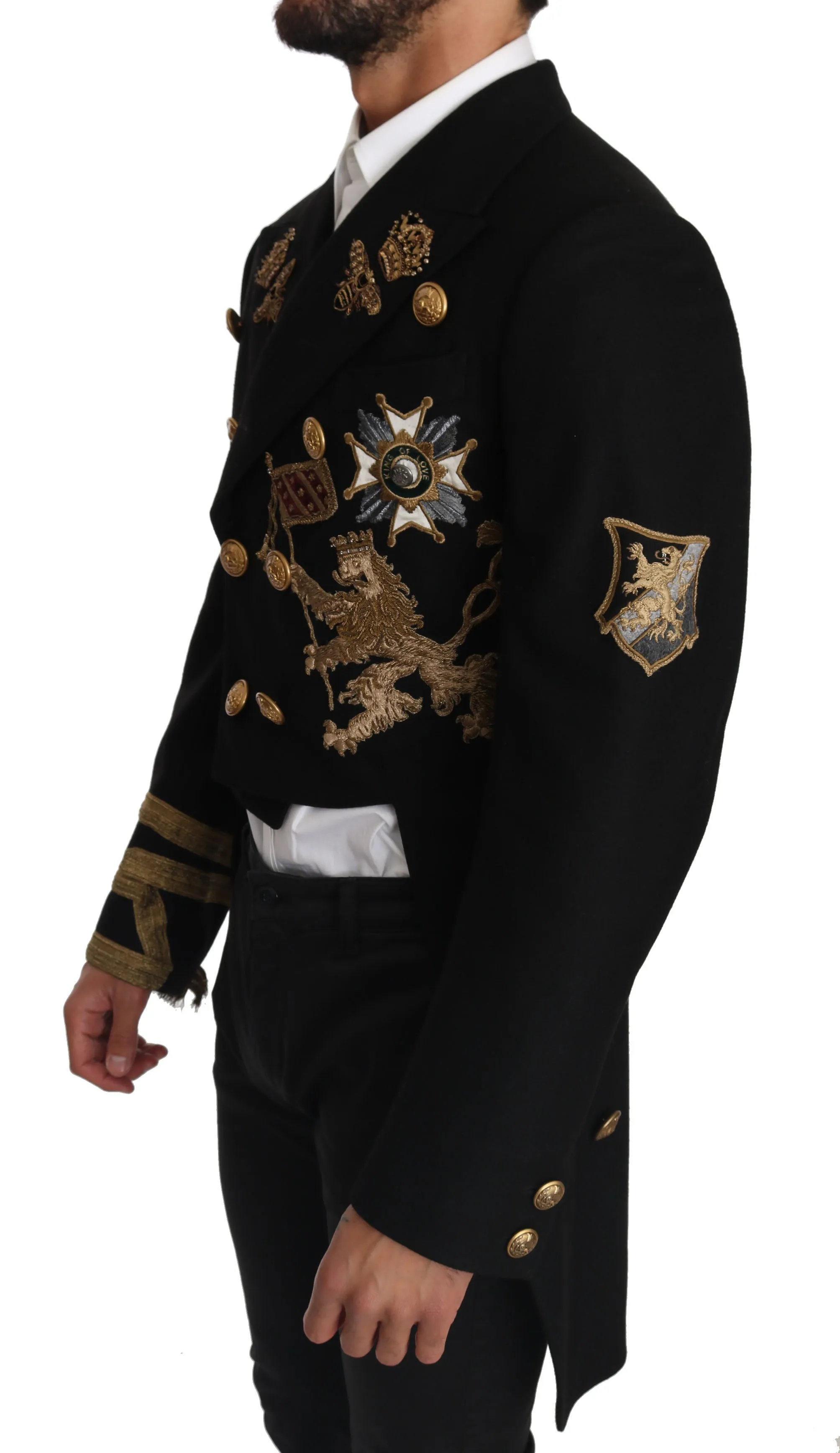 Black Wool Gold Crown Royal Order Tailcoat