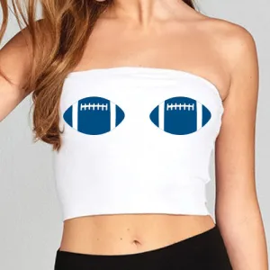 Blue Football Tube Top