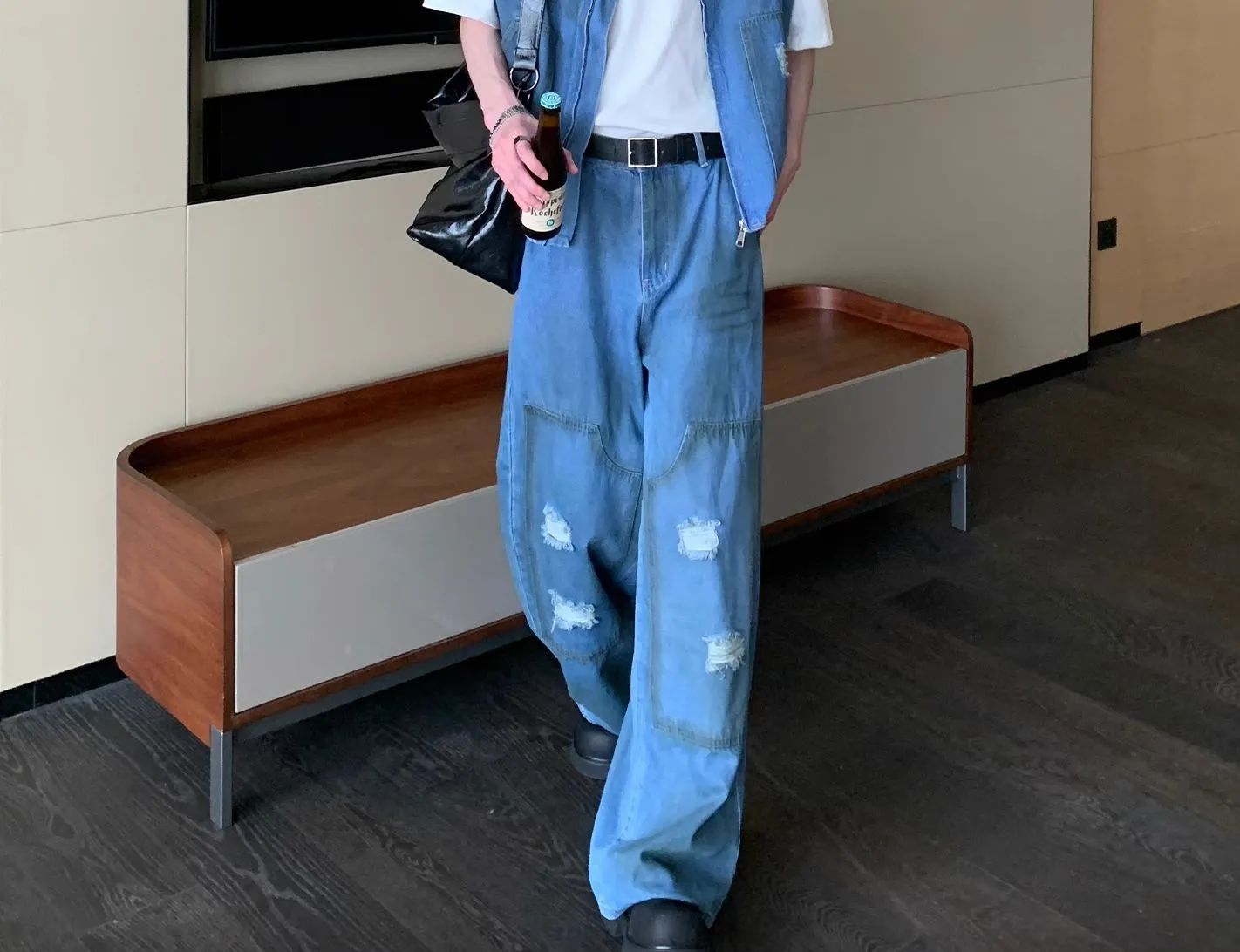 Blue Sleeveless Jacket