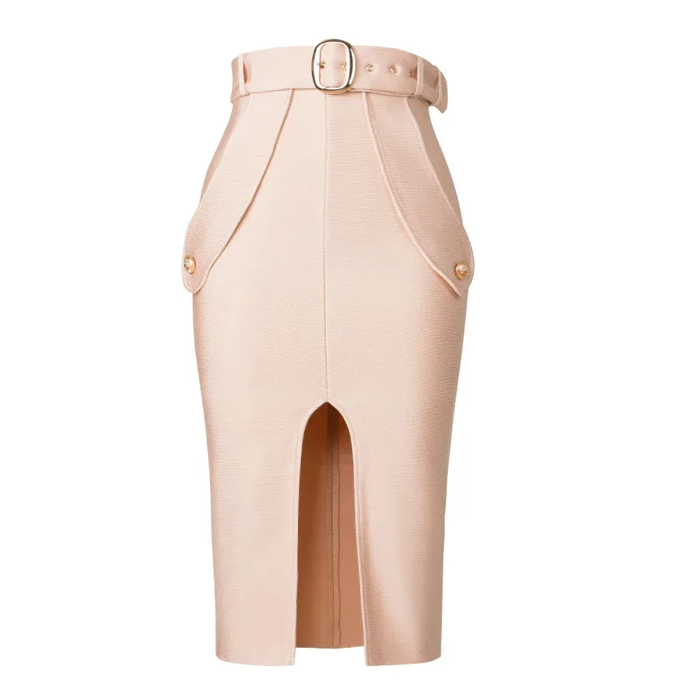 Bodycon Women's High Waist Bandage Skirt Knee Length Midi Pencil Office Party Club Elegant Skirts Clothing