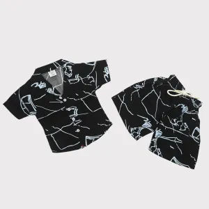 Boys Linen Suit - Black