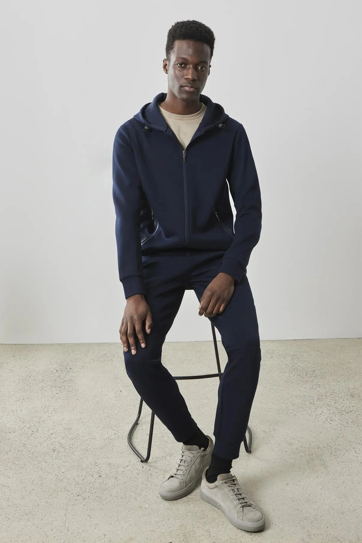 Brixton Zip Hoodie - Navy