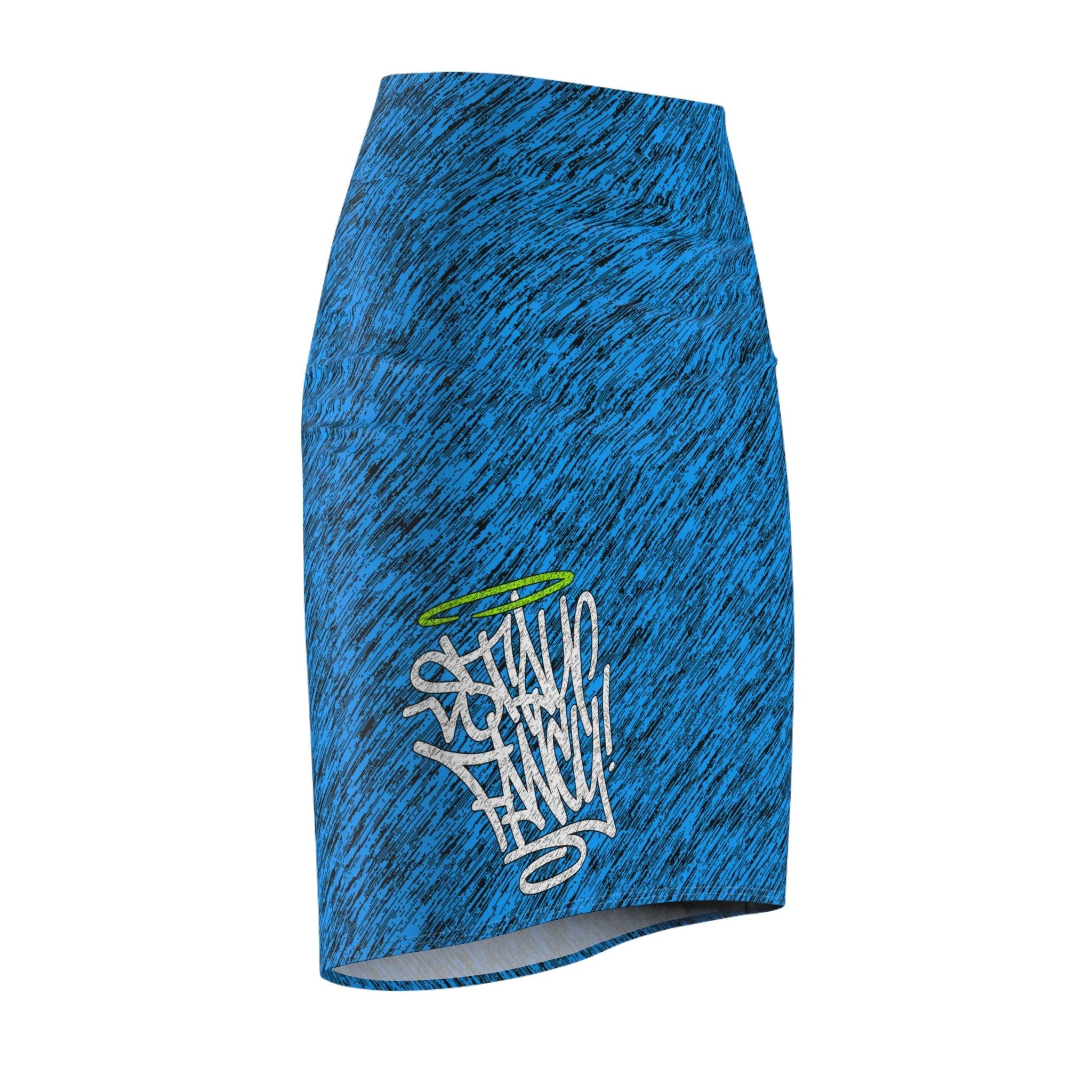 Brushed Blue Women's Pencil Skirt