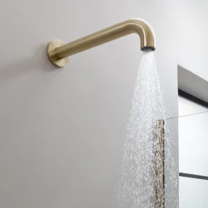 Brushed Gold Wall Mounted Single Function Shower Head