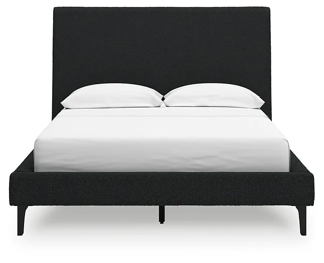 Cadmori Full Upholstered Bed with Mirrored Dresser, Chest and Nightstand