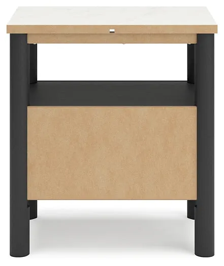 Cadmori Full Upholstered Bed with Mirrored Dresser, Chest and Nightstand