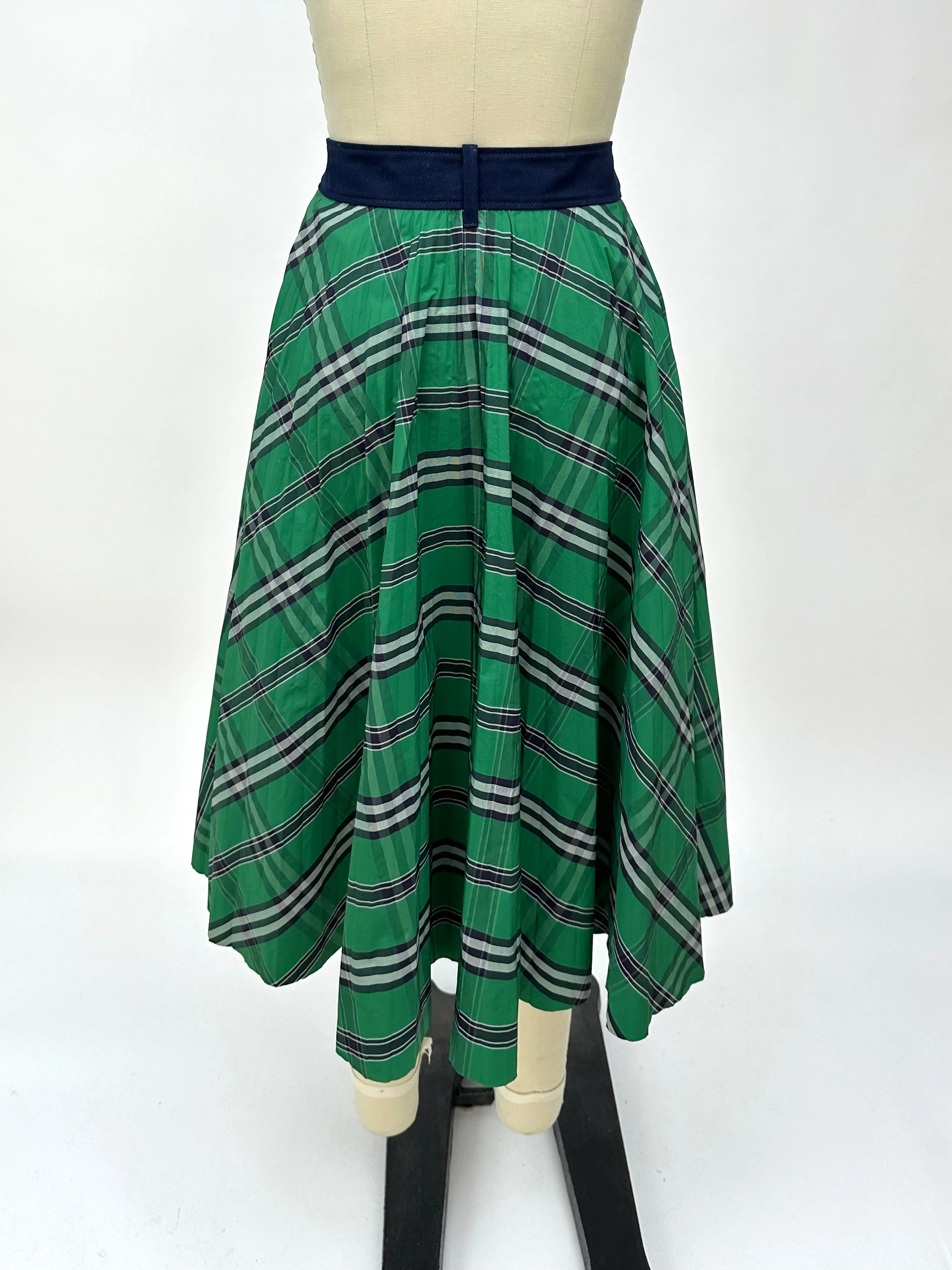 Cedric Charlier Tartan Taffeta Asymmetricl Skirt*
