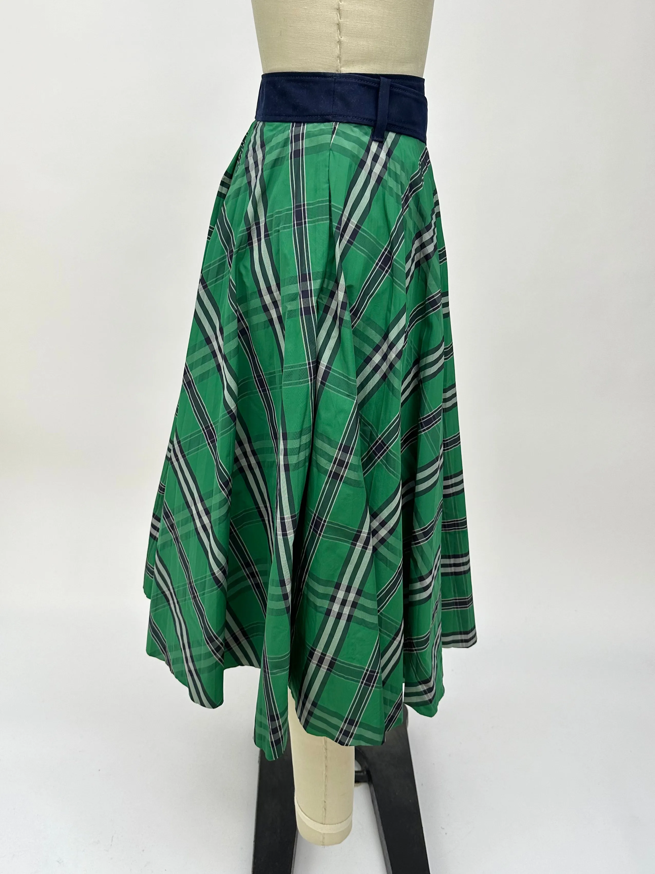 Cedric Charlier Tartan Taffeta Asymmetricl Skirt*
