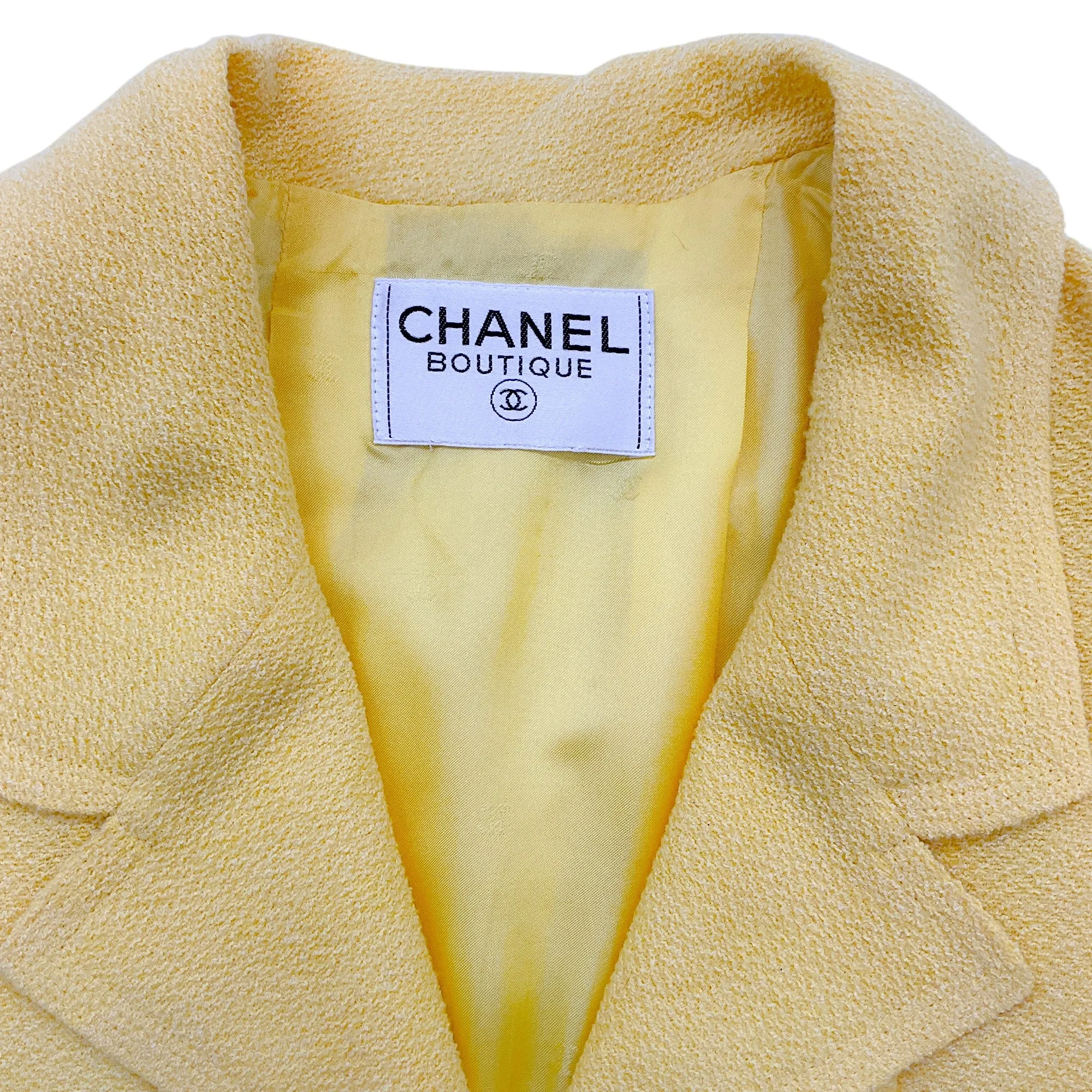 Chanel Vintage Pale Yellow Blazer