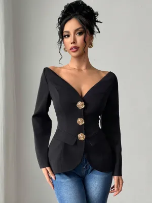 Chaqueta Blazer Negra Elegante - Cherry Vibes