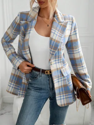Chaqueta De Traje De Mujer A Cuadros