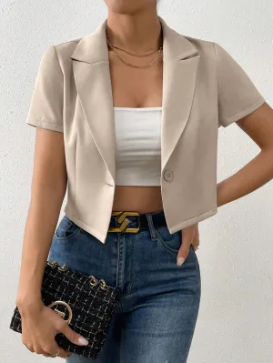 Cherry Vibes: Blazer Corto de Manga Corta en