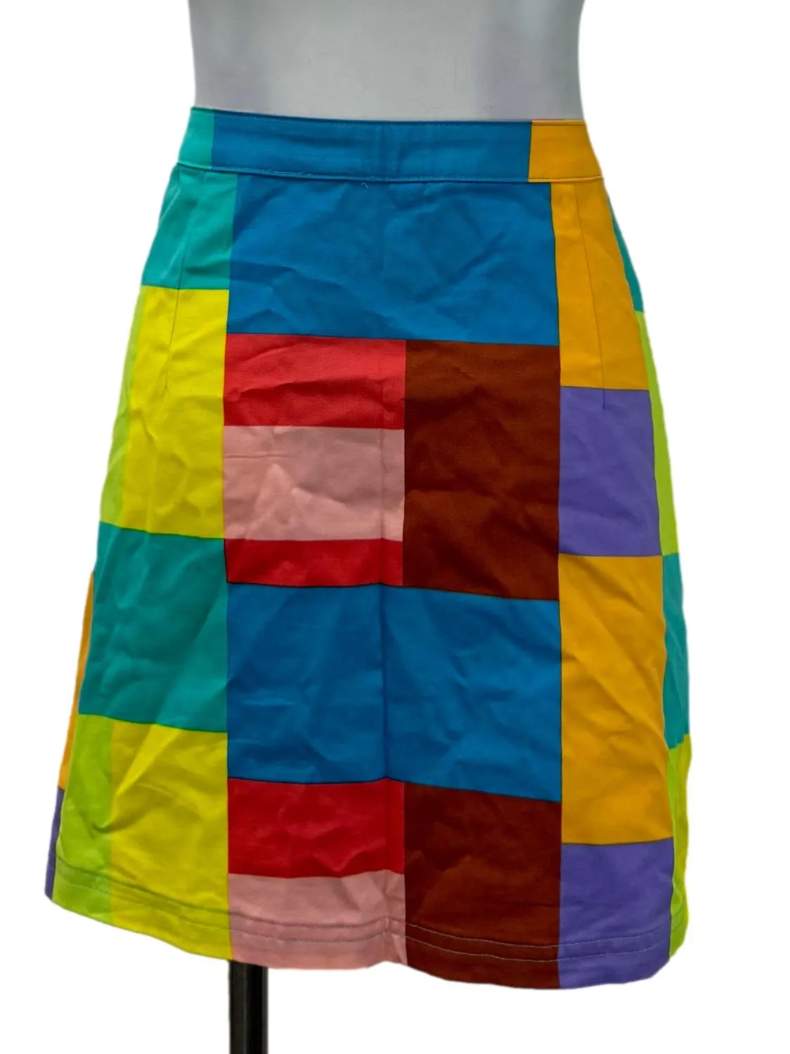 Colourful Plaid Button Skirt