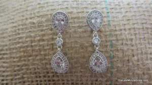 Cubic Zirconia Tear Drop Earrings