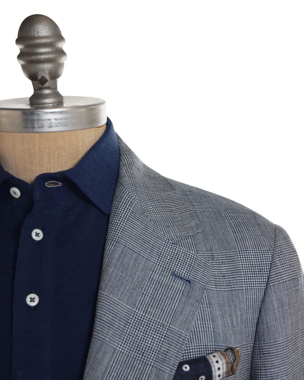 Denim Blue Plaid Suit