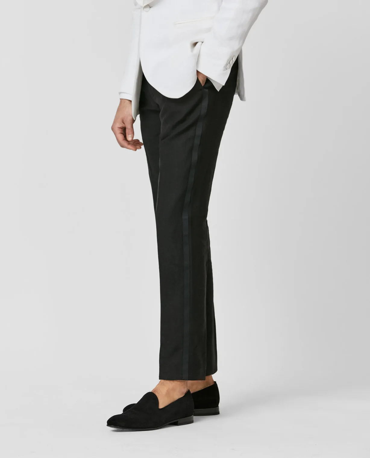 Dino Filarte Plain Fine Twill 365 Merino Wool Black Ceremonial Trousers