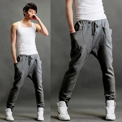 Drop Men Jogger Dance Sportwear Baggy Harem Pants Casual Slacks Trousers Sweatpants US S M L Hot LZH7 NW