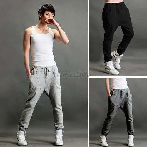 Drop Men Jogger Dance Sportwear Baggy Harem Pants Casual Slacks Trousers Sweatpants US S M L Hot LZH7 NW