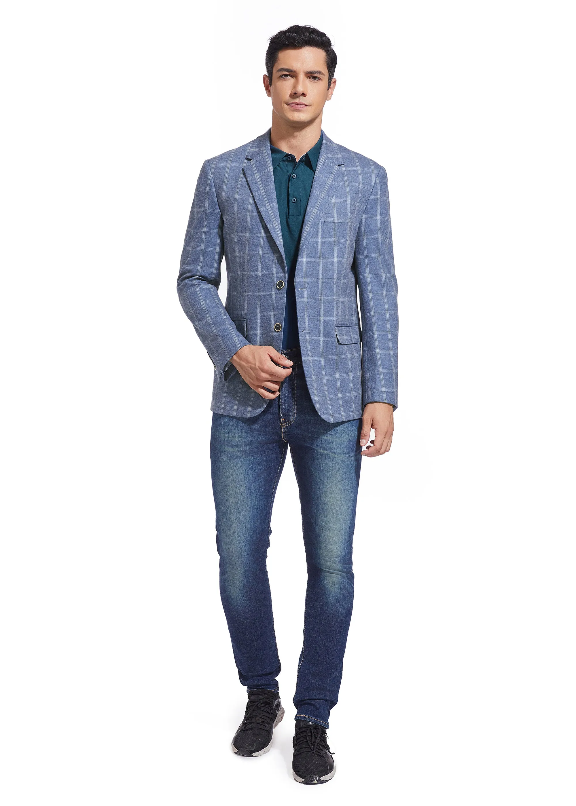 DUCHAMP WINDOWPANE KNIT SPORTCOAT