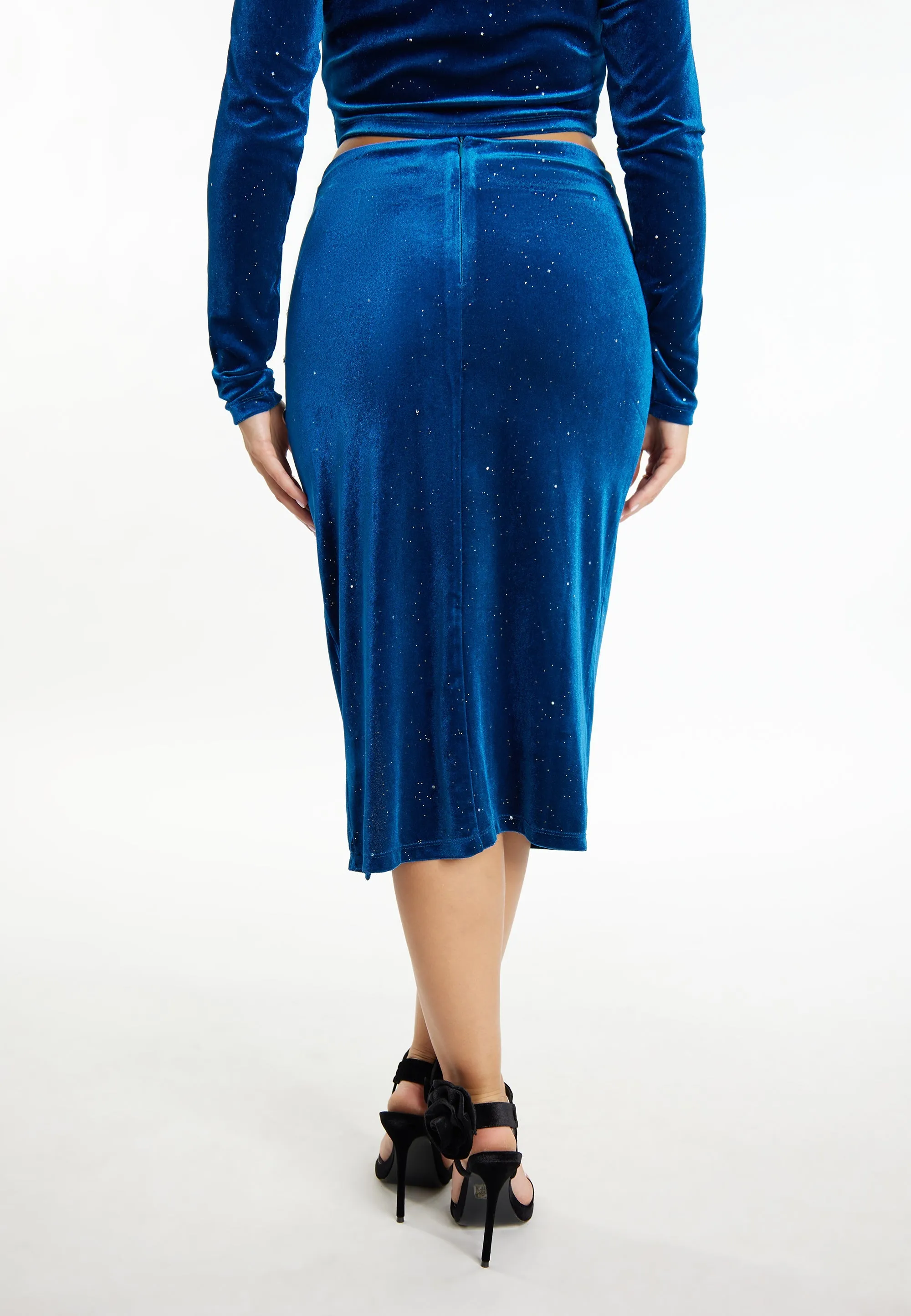 faina Women's Velvet Skirt With Glitter