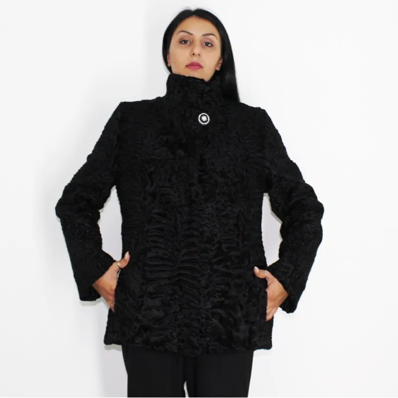 FI Astrakhan black jacket