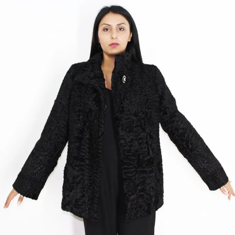 FI Astrakhan black jacket