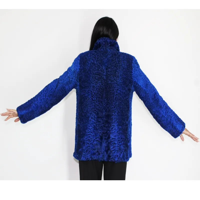 FI Astrakhan Colored blue-electric jacket